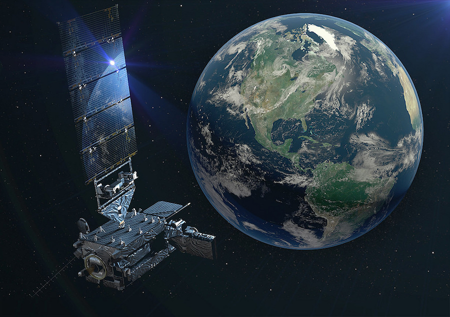 Artists concept of the GOES-T satellite in orbit Credit Lockheed Martin