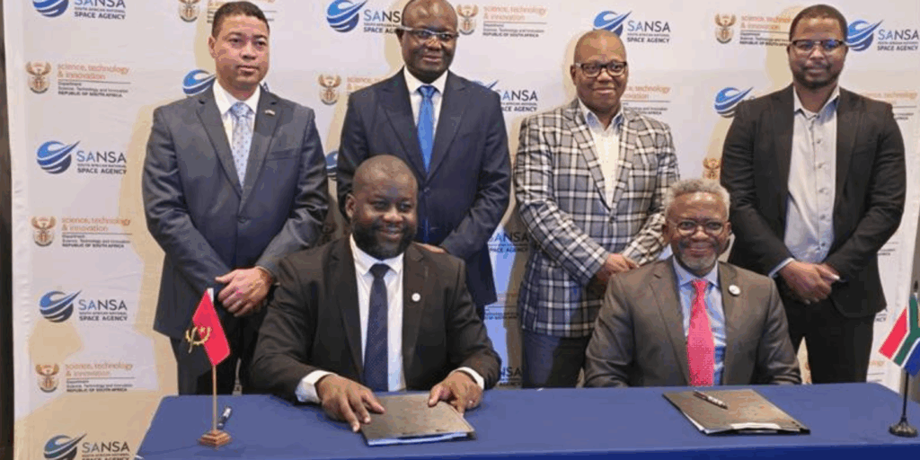 The South African National Space Agency (SANSA) and Angolan Space Program Management Office (GGPEN) signed a Memorandum of Understanding (MoU) today in Tshwane, South Africa to establish joint projects aimed at enhancing the space capability and competence between the countries.