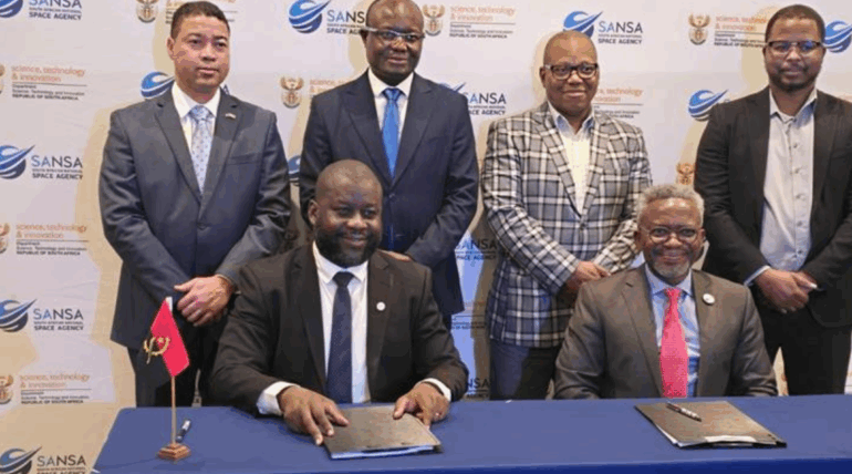The South African National Space Agency (SANSA) and Angolan Space Program Management Office (GGPEN) signed a Memorandum of Understanding (MoU) today in Tshwane, South Africa to establish joint projects aimed at enhancing the space capability and competence between the countries.